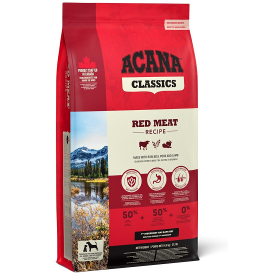 ACANA Classics Red – hrană uscată pentru câini, cu vită, miel și porc, 14,5 kg